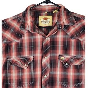 Larry Mahan Cowboy Collection Mens Red Plaid Pearl Snap Western Shirt LM-1311015